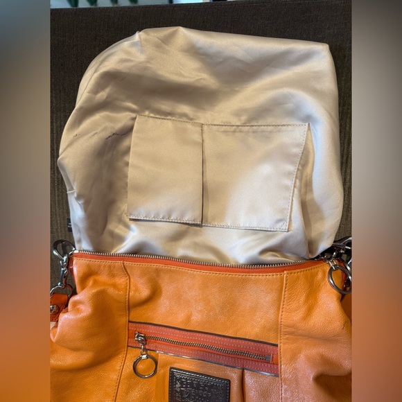 Coach Poppy Orange Leather Hobo Bag G1069-15289 - Picture 9 of 14